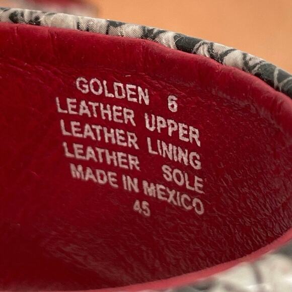 Freebird by Steven Golden Leather Sandals Python Snakeskin Reptile Slides Size 6 - Picture 13 of 13